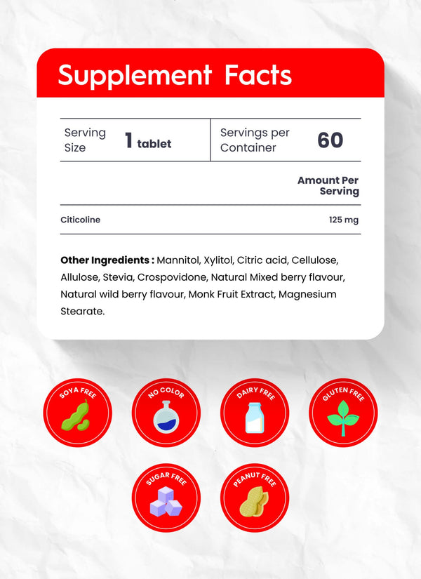 Citicoline - Nutrameltz Inc - Quick Dissolving tablets