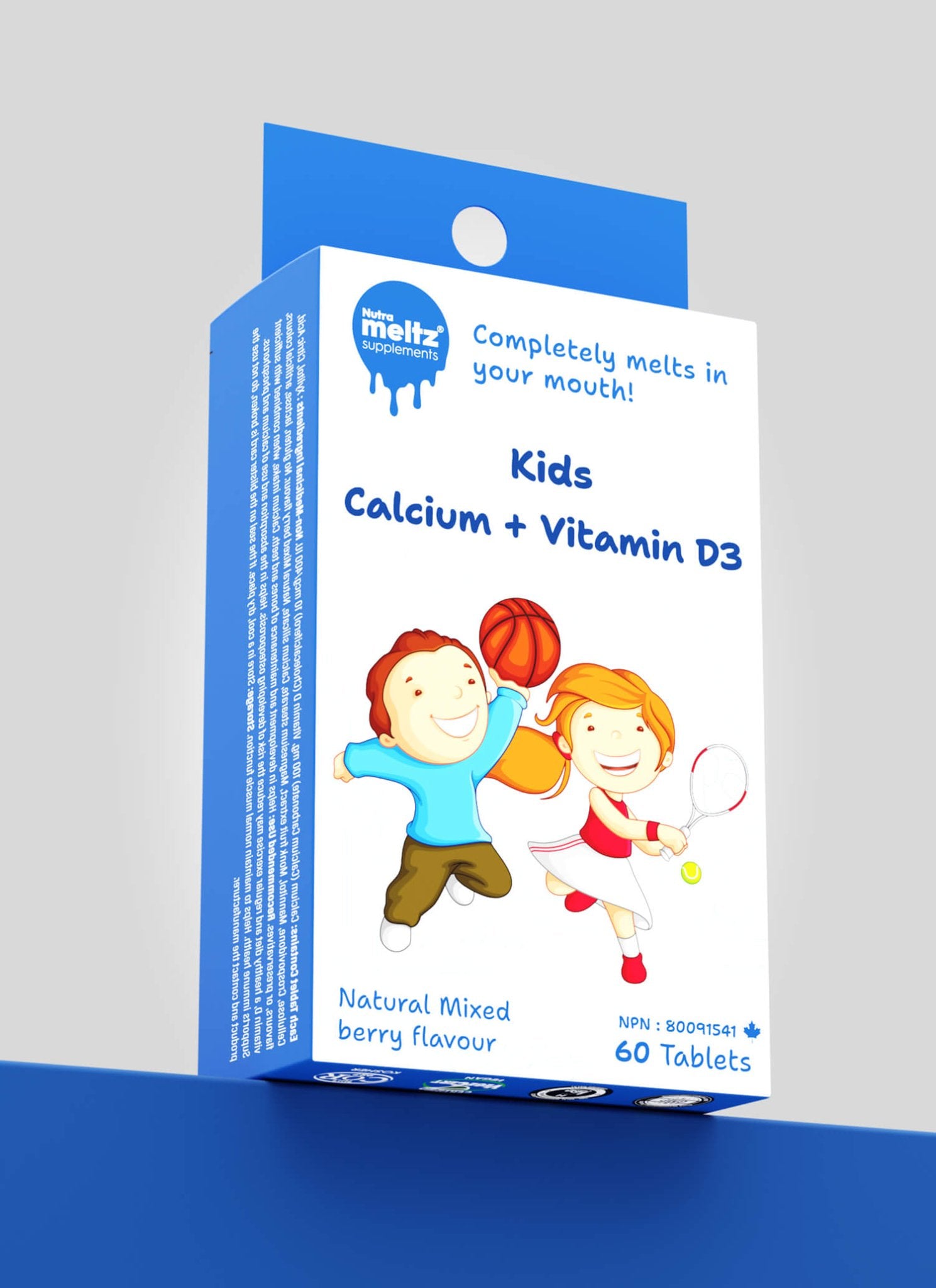 Kids Calcium + Vitamin D3 - Nutrameltz Inc - Quick Dissolving tablets