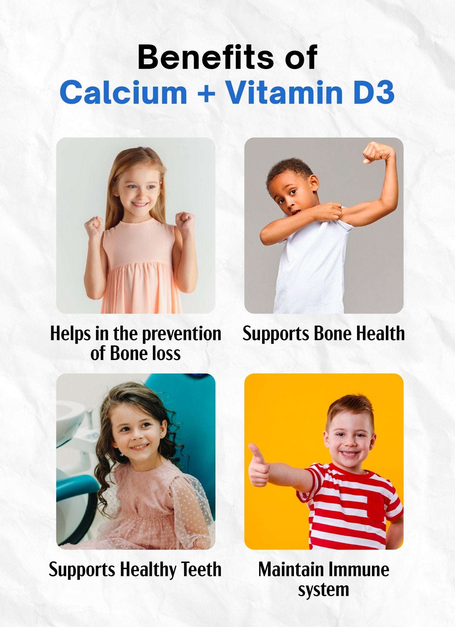 Kids Calcium + Vitamin D3 - Nutrameltz Inc - Quick Dissolving tablets